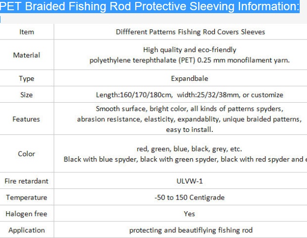 PET Fishing Rod Bìa Nhà cung cấp Trung Quốc, cần câu găng tay, cần câu Sleeving